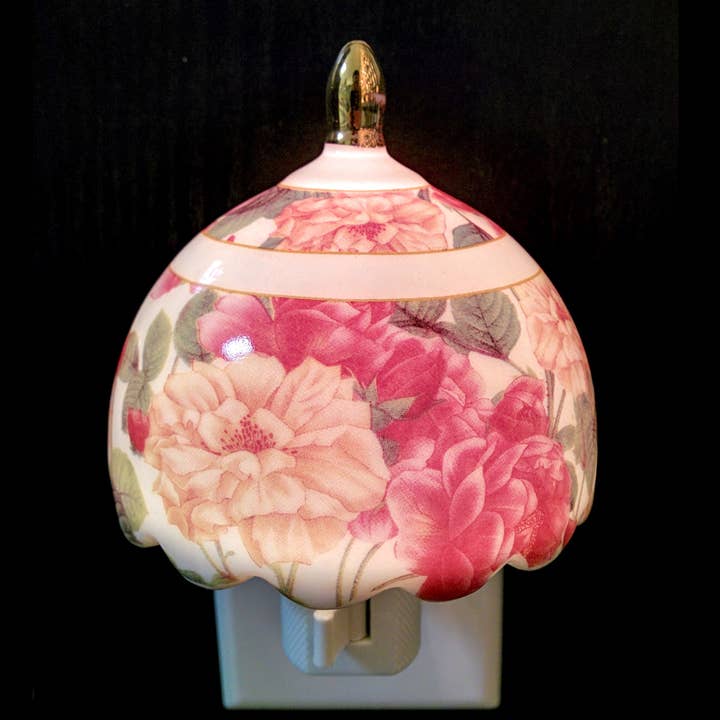 Porcelain Flower Lampshade Night Light for wholesale by Tobin Tate