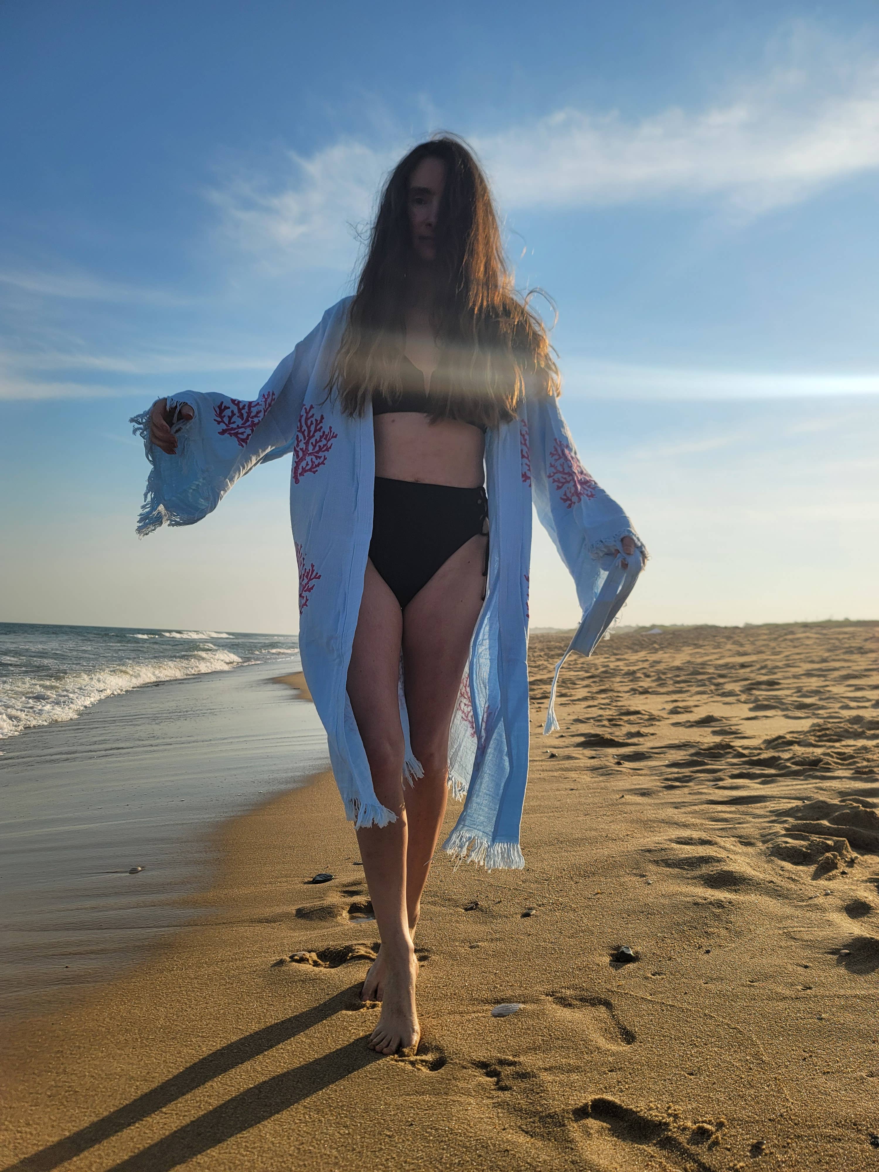 Kalkedon Towels – Robe - Mulher por atacado – Robe kimono de algodão turco comprimento total1