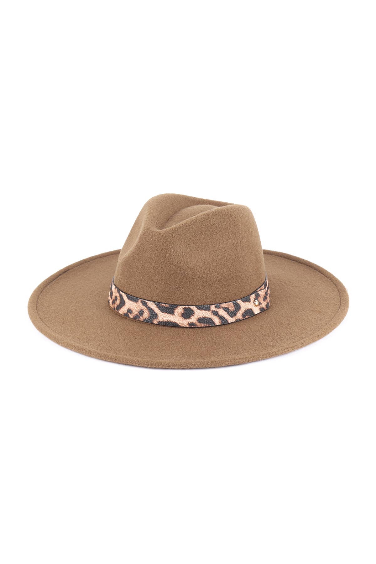 MYS Wholesale Inc - Vente Chapeau en feutre - femme - Chapeau à bord tendance en feutre avec accent léopard8