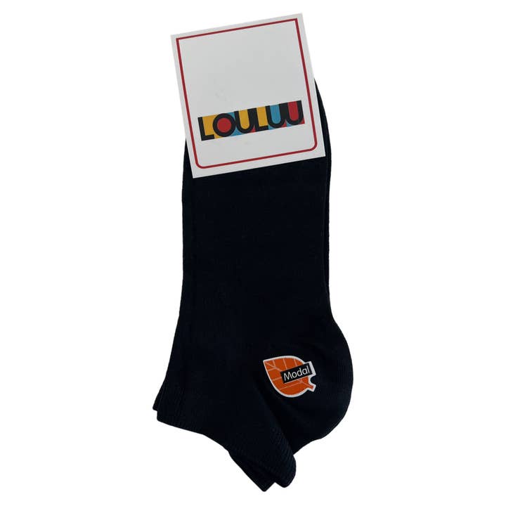 Chaussettes basses en modal noires Louluu pour homme pour la vente par Fashiontight