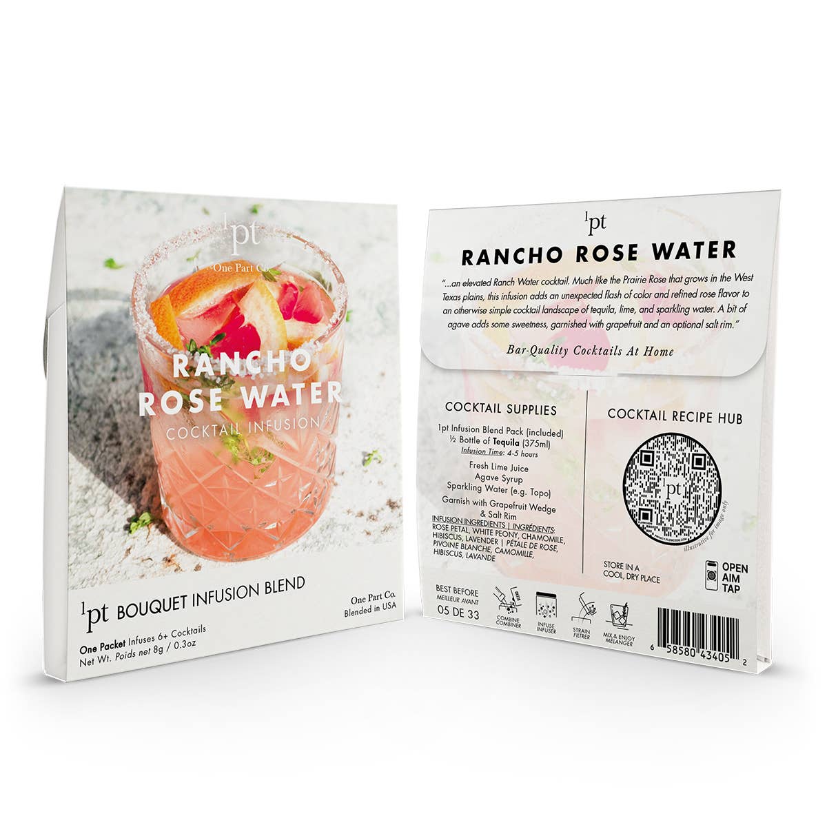 One Part Co. – wholesale Cocktail mix/syrup – 1pt Rancho Rose Water Cocktail Pack1