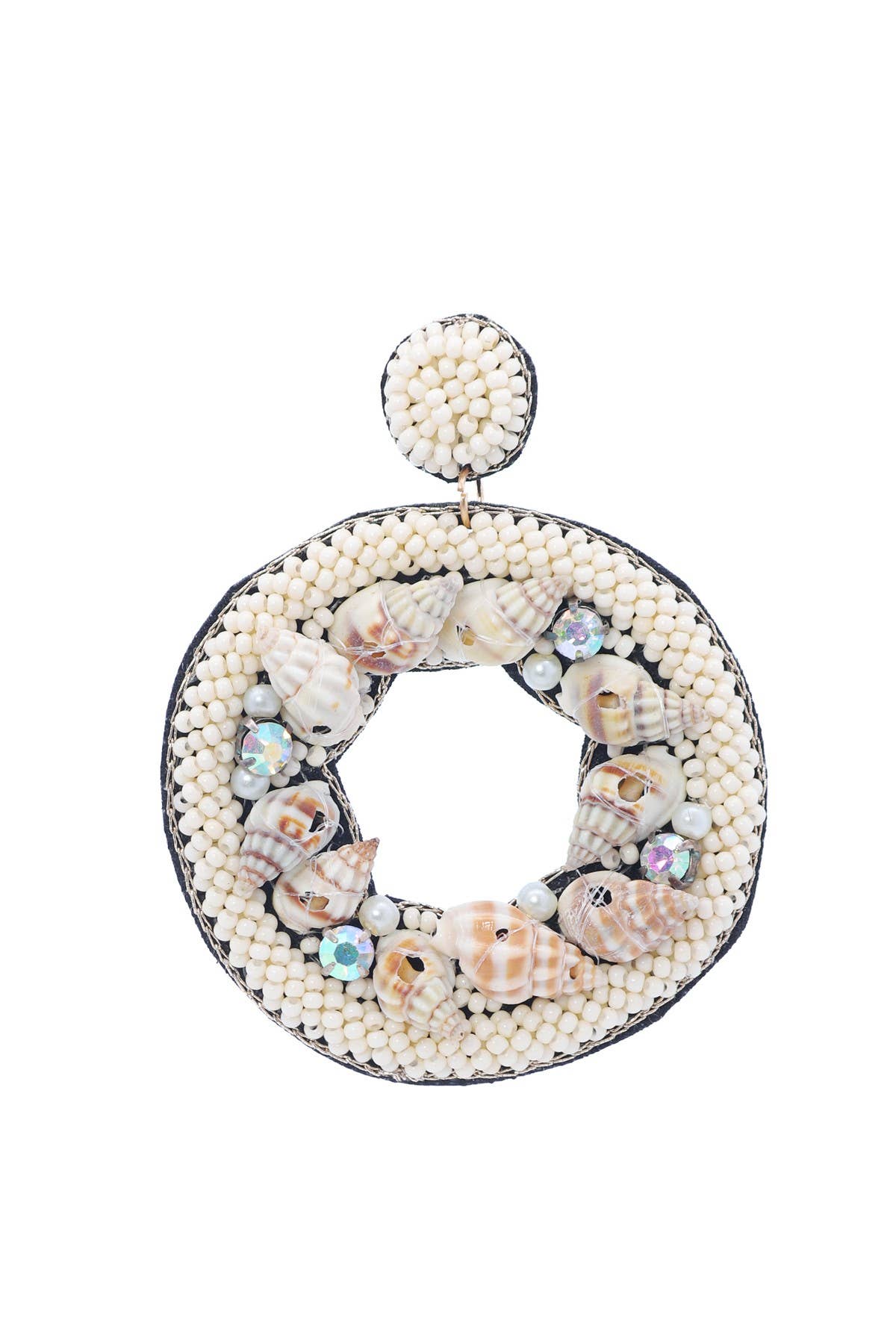 Open Round w/ Bead & Shell Drop Earrings for wholesale on Faire3