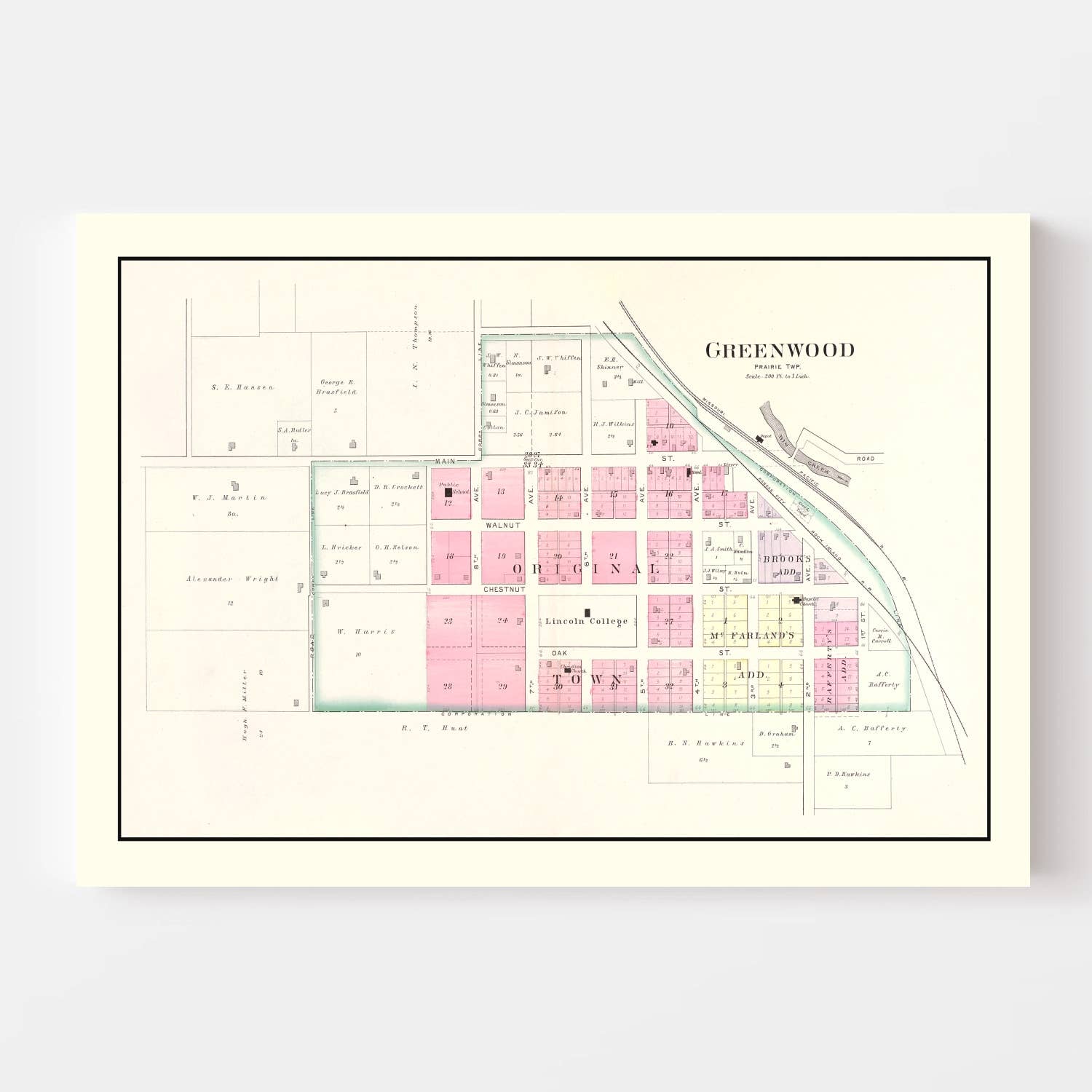 Ted's Vintage Art - Wholesale Map - Vintage Map of Greenwood, Missouri 19042