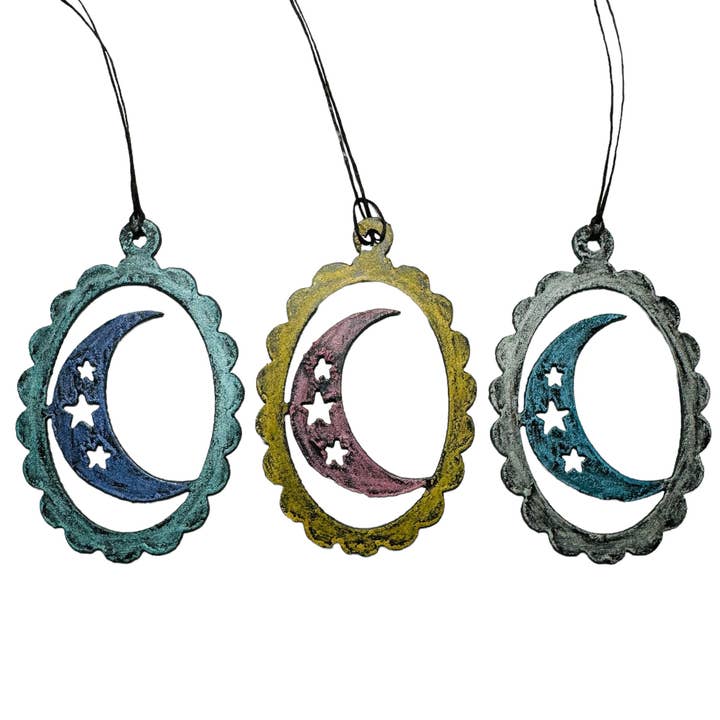 Whimsies - Wholesale Ornament - MOON ornament cute metal gifts Celestial Hippie gift USA eco1