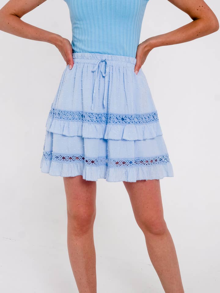 Lue Blue Midi Skirt for wholesale by SOHUMAN