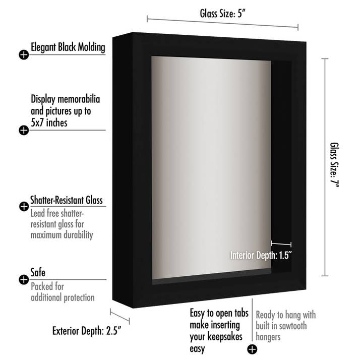 Americanflat Shadow Box Frame with Black Molding (2 Pack) for wholesale on Faire
