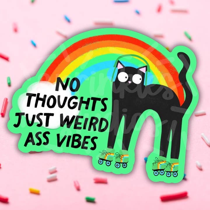 Weird Ass Vibes Vinyl Sticker for wholesale by Sprinkles Studios