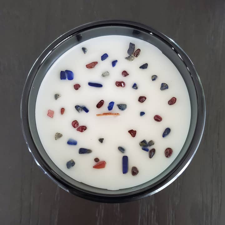Blissful Spirit Candles - Venta al por mayor Velas en tarros - Soul - Cera de soja de coco, mecha de madera con cristales auténticos