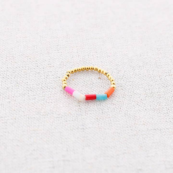 La Cuerda De Sol - Wholesale Band/Stacked Ring - Tubitos Stones Steel Ring