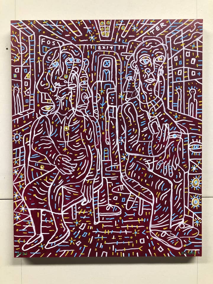 Equitação no El. Acrílico sobre madeira. 16" x 20" por atacado de John Kline Artwork