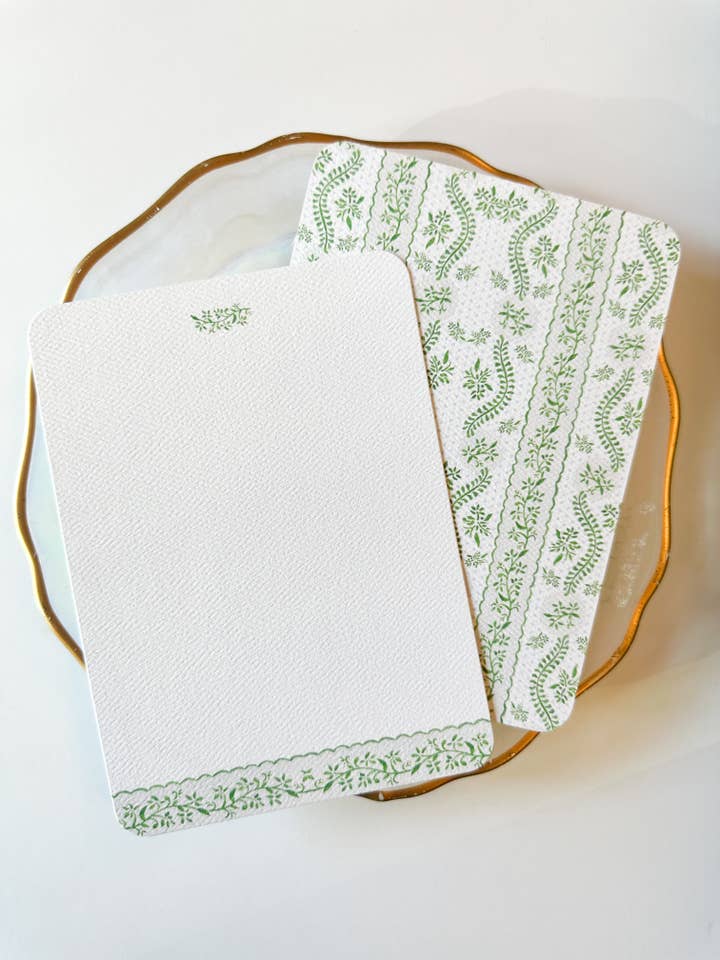 Blue + Green Scallop Notecard Set for wholesale by Tiny Tag Co.