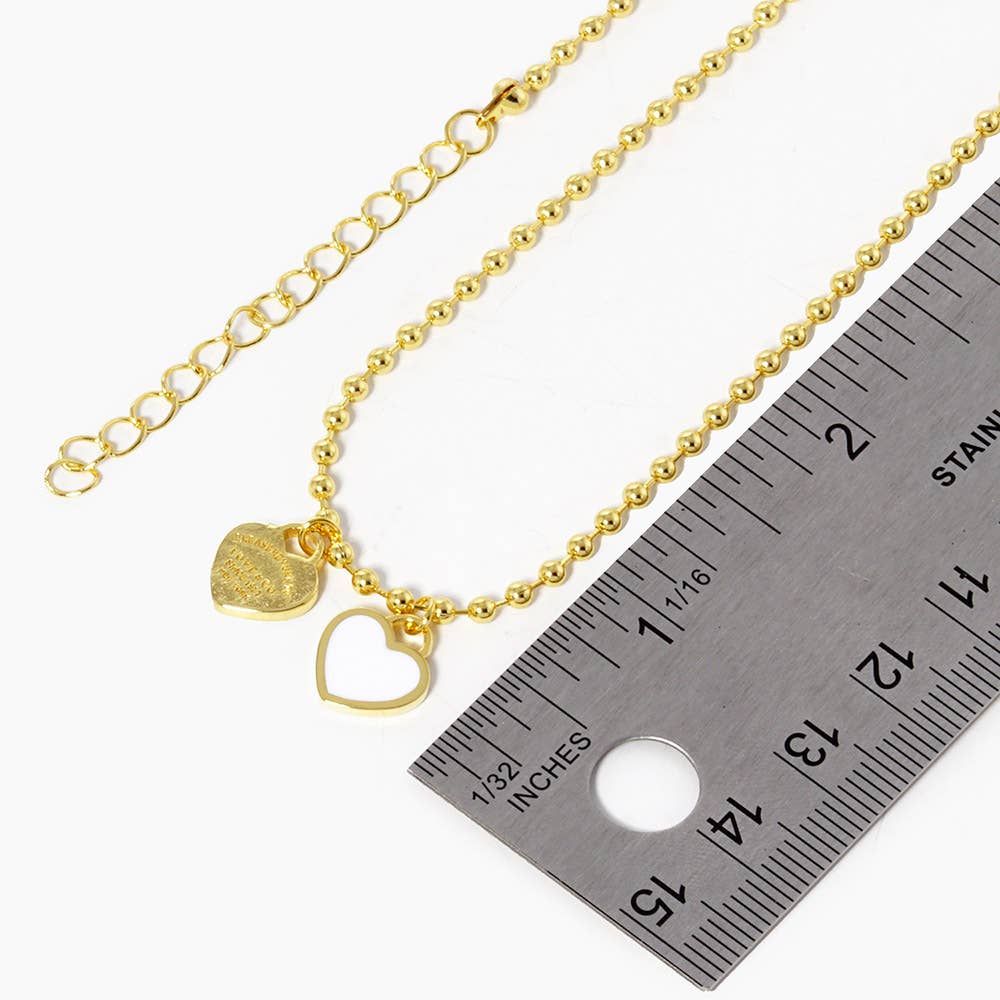 Sensibling Corp. – wholesale Pendant/charm necklace – Gold Dipped Double Heart Pendant Bubble Chain Necklace
11