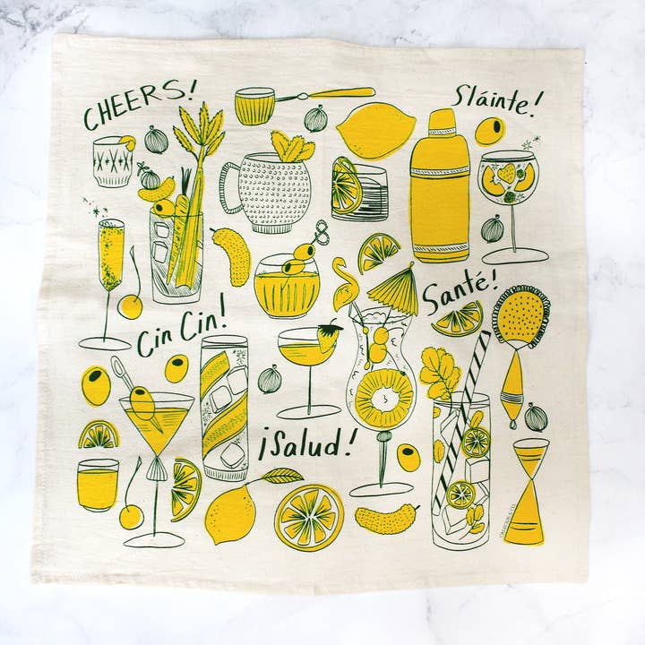 Calhoun & Co. - Wholesale Tea Towel - Cocktail Party Tea Towel