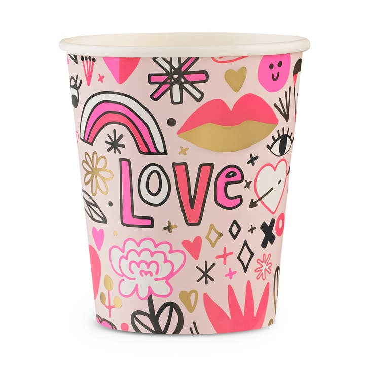 Love Notes 9 oz Cups - 8 Pk. for wholesale by Jollity & Co. + Daydream Society