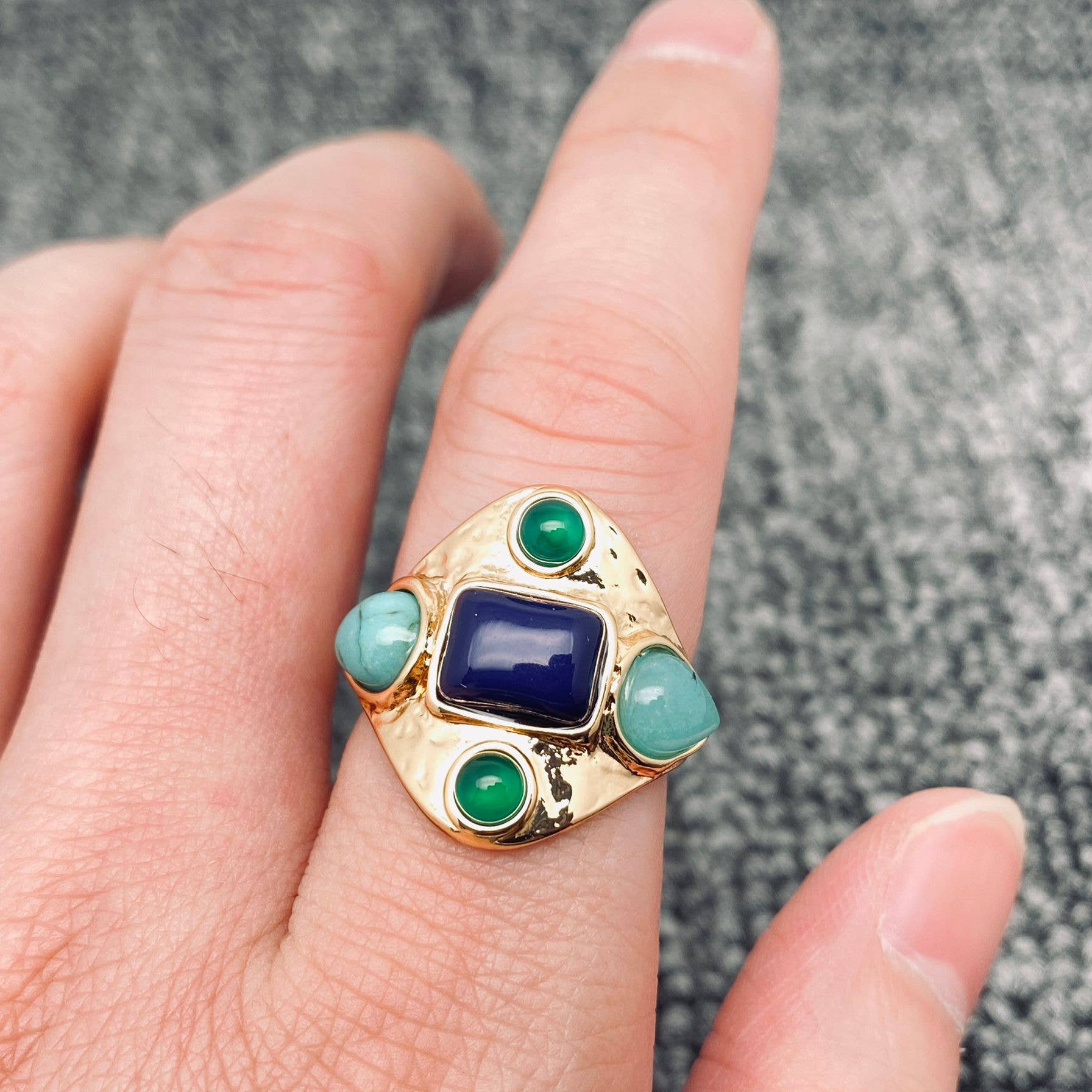 Mio Queena - Vente Bague de cocktail/de cérémonie - Bagues vintage multi-styles avec pierres incrustées - CS1