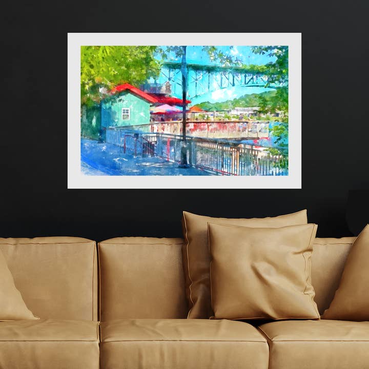 Impresiones artísticas en Giclee, Knoxville TN, a lo largo del río para venta al por mayor de G.O.A.T House of Creative