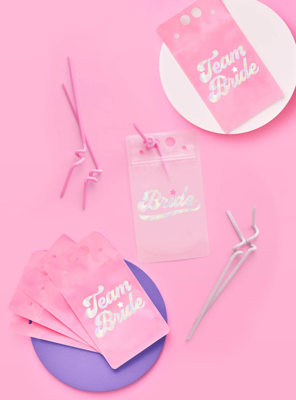 xo, Fetti - Wholesale Disposable Cup - Team Bride Drink Pouches, Bachelorette, Bridal Shower2
