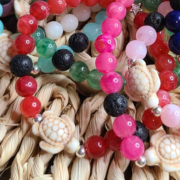 Beaded Turtle Bracelet, Diffuser Bracelet for wholesale by Doohickies & Such