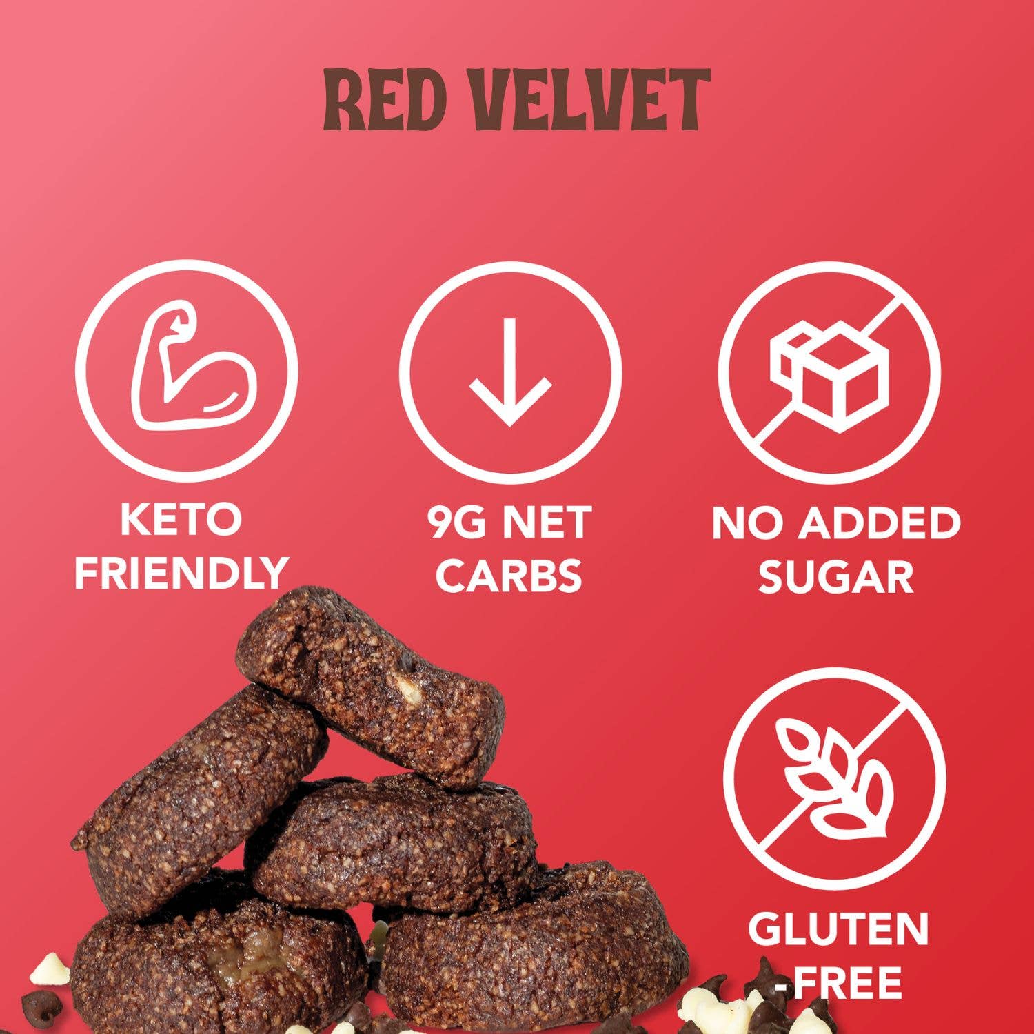 ChipMonk Baking - Vente Biscuits - Biscuits Keto en Velours Rouge5