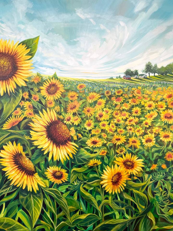 September Sunflowers' Canvas Reproduction for wholesale by Mary Bea Art