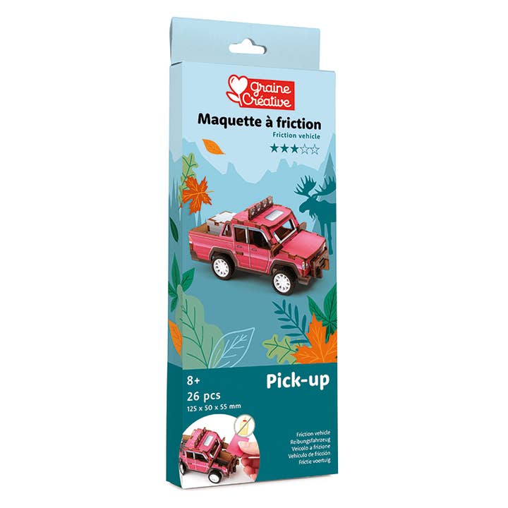 Graine Créative - Wholesale Toy Car/Truck - Kids - 3D WOOD MODEL PICKUP VEHICLE1