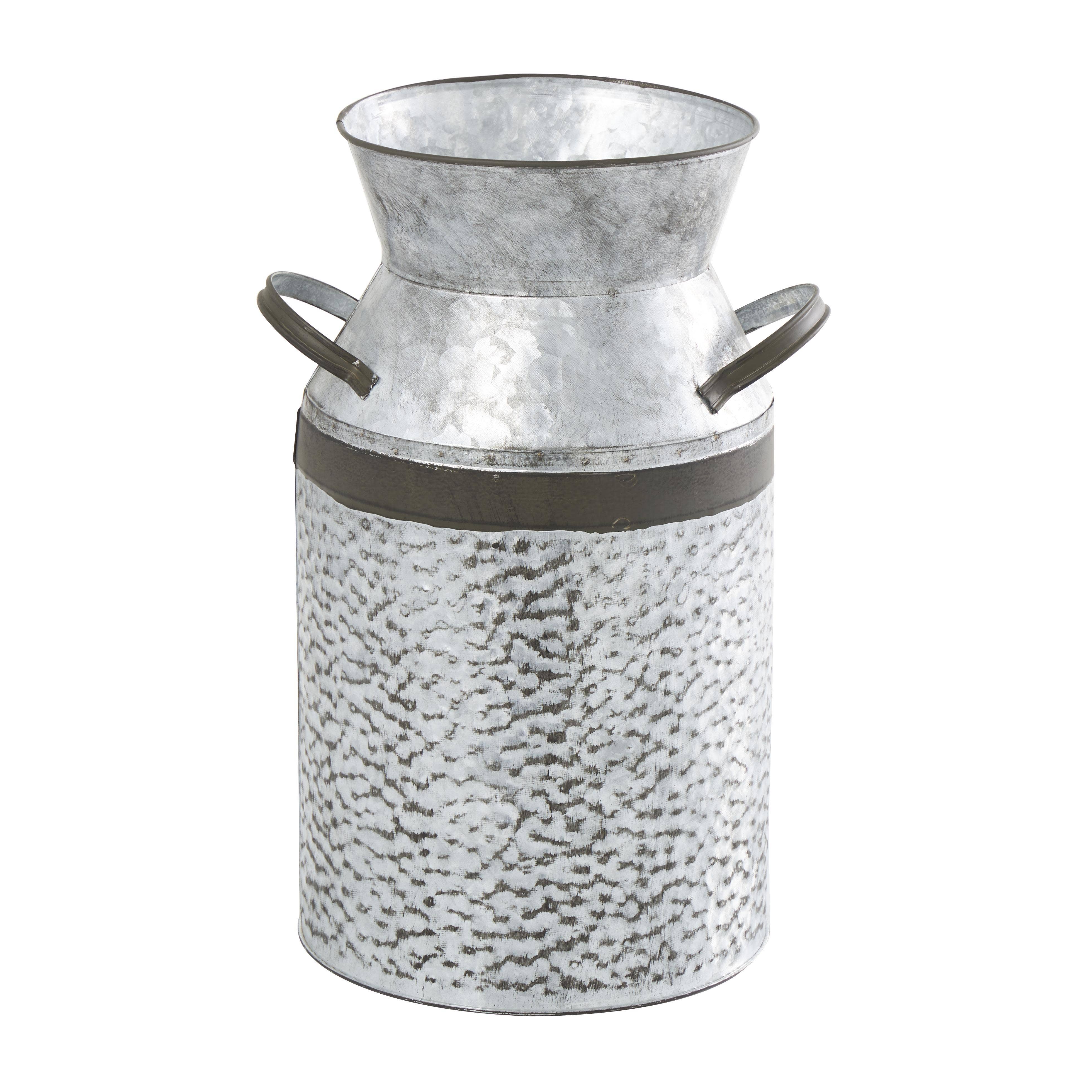 Import Corner - Wholesale Vase - A-93993: METAL GALVANIZED VASE 8"W, 12"H1