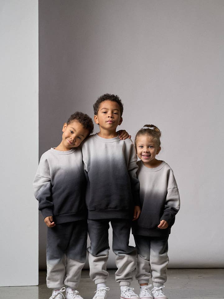 Little Bipsy - Wholesale Sweatshirt - Kids - Ombre Elevated Crewneck - Black