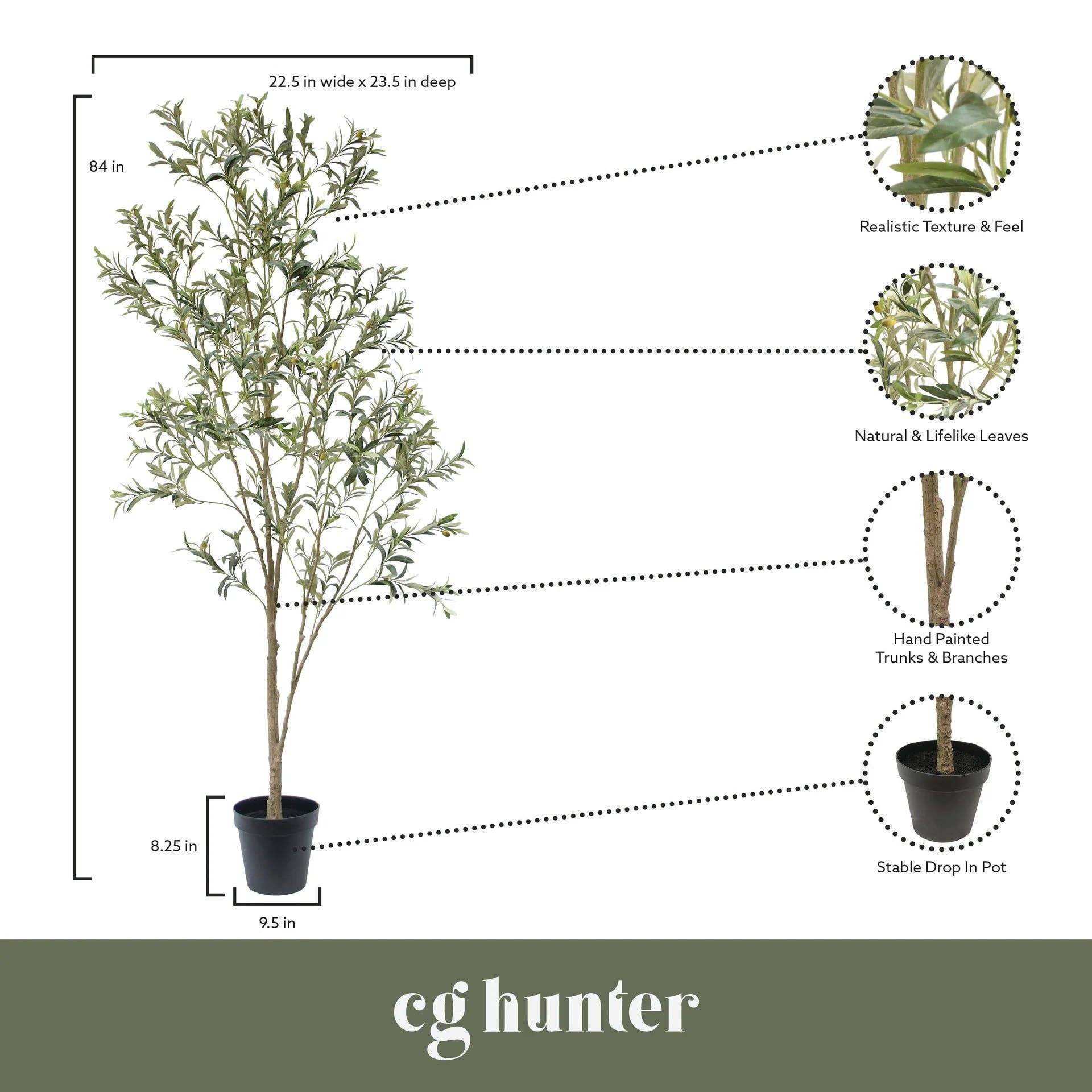 CG Hunter - Wholesale Artificial Plant - 7' Artificial Wispy Olive Tree3