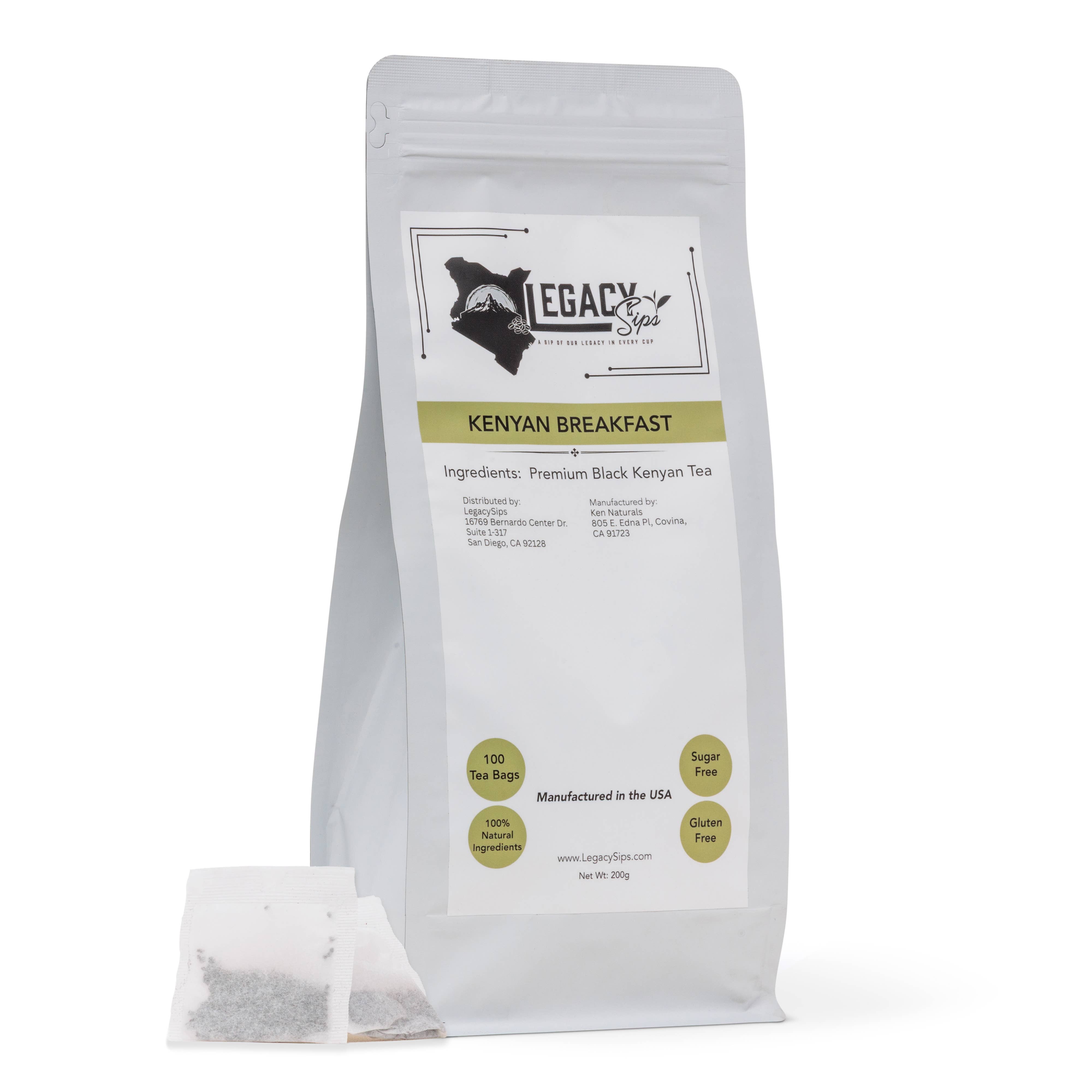 LegacySips - Wholesale Tea Bags - Kenyan Breakfast Tea Bags – Bold Morning Black Tea,100 Count2