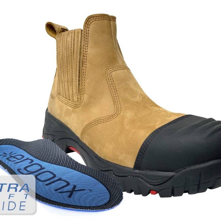 Docpods - Wholesale Boots – Men’s - Ergonx Safety Boots Slip On (Hydrogen) Tan