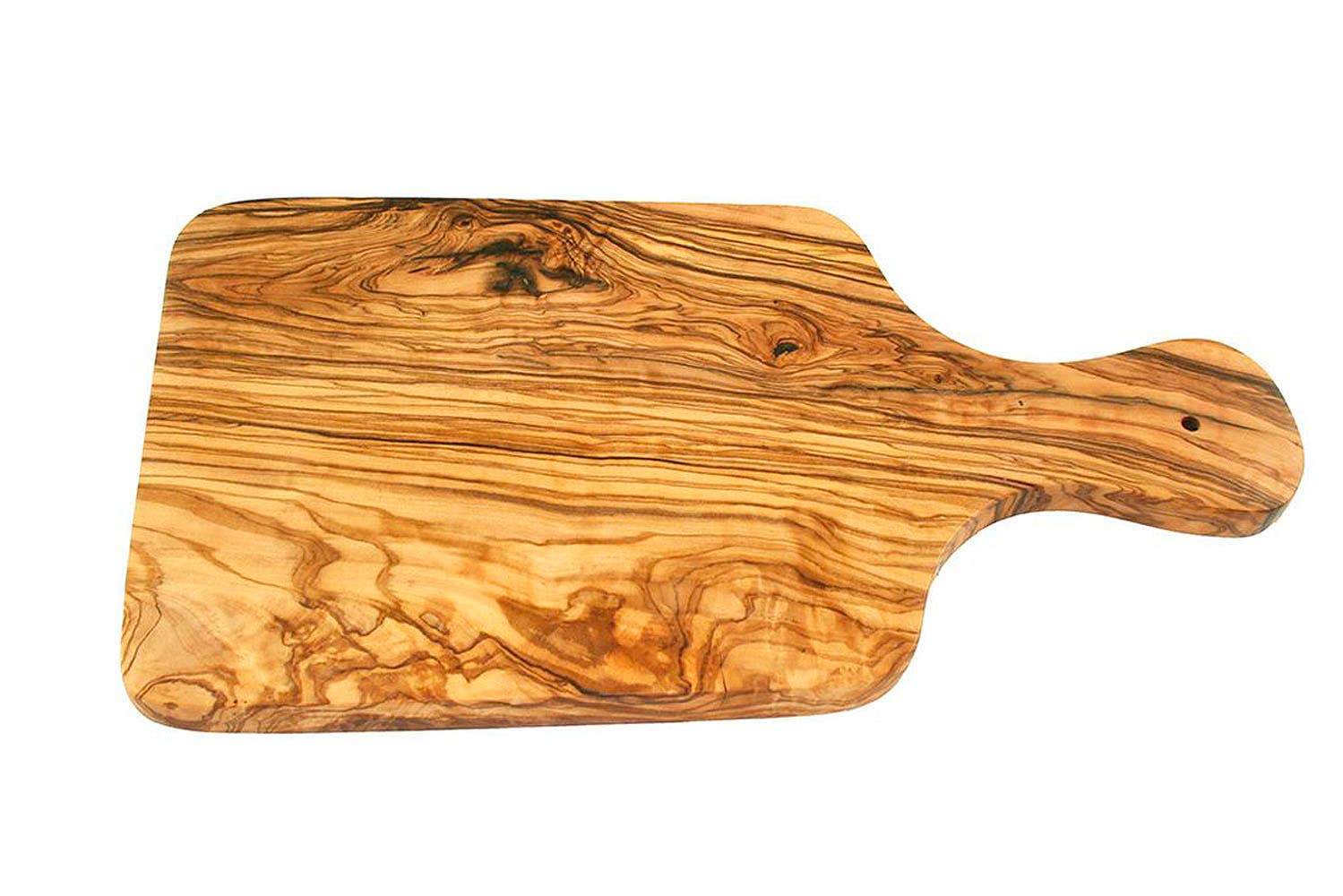 olivenholz-erleben - Venta al por mayor Tablas de cortar - Tabla para desayuno de 30 cm con asa de madera de oliva2