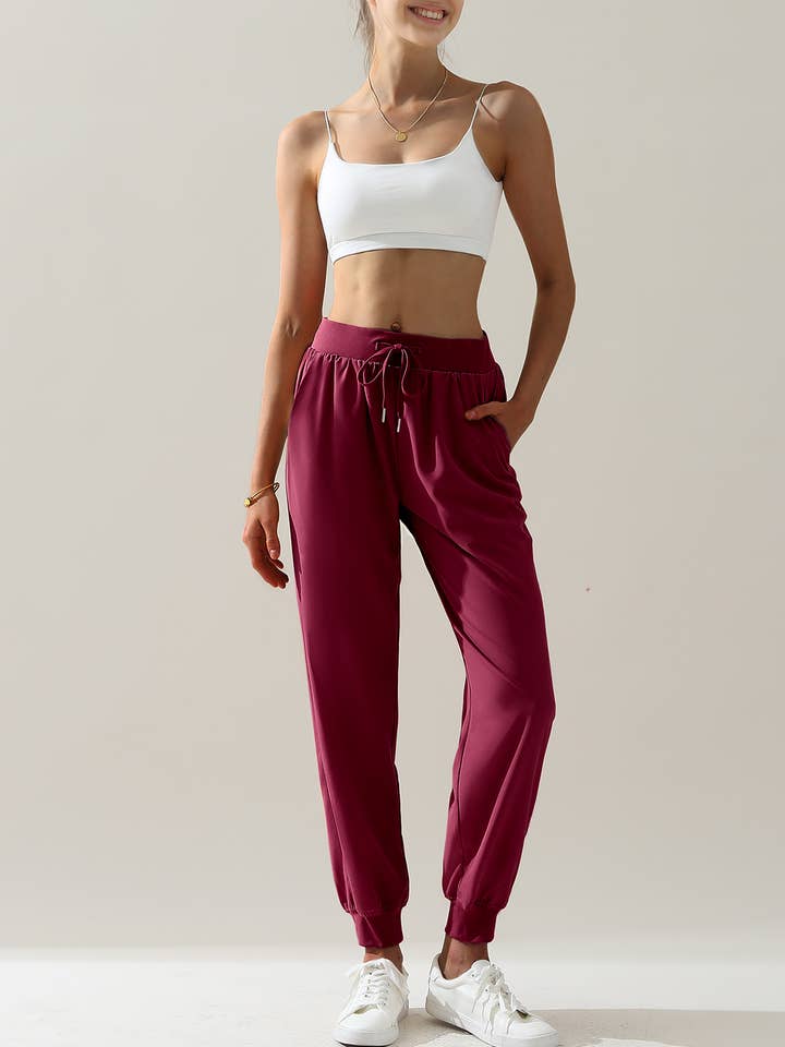 NINEXIS - Wholesale Pants - Women's - CWBLP423_Elastic Band Waist With Side Pocket Pants11