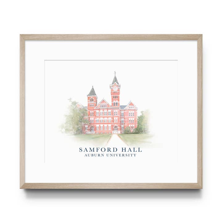 Auburn University Samford Hall Print, Kollegial, Spilledag for engroshandel hos Gracefully Made Art
