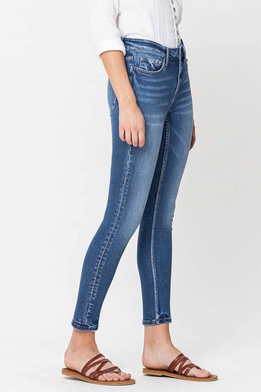 Blå MID RISE ANKELSKINNYJEANS F4119 för wholesale på Faire8