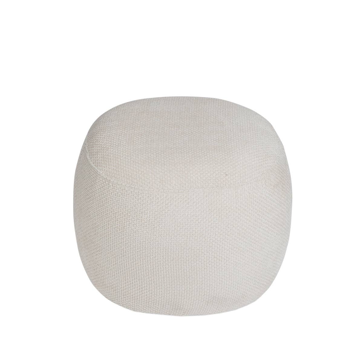 Andrea House - Wholesale Chair - Round white upholstered pouf4