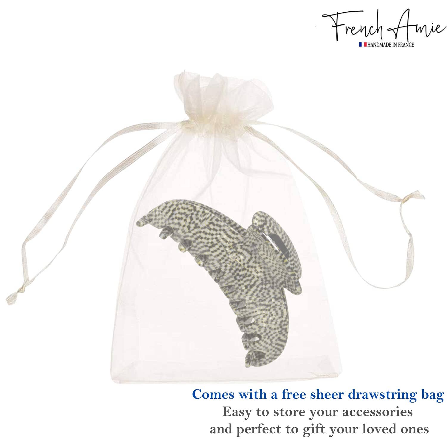 Parcelona - Wholesale Hair Clip - Women's - French Amie Contour Large 4 ¾” Celluloid Handmade Jaw Hair Claw Clip for Women56