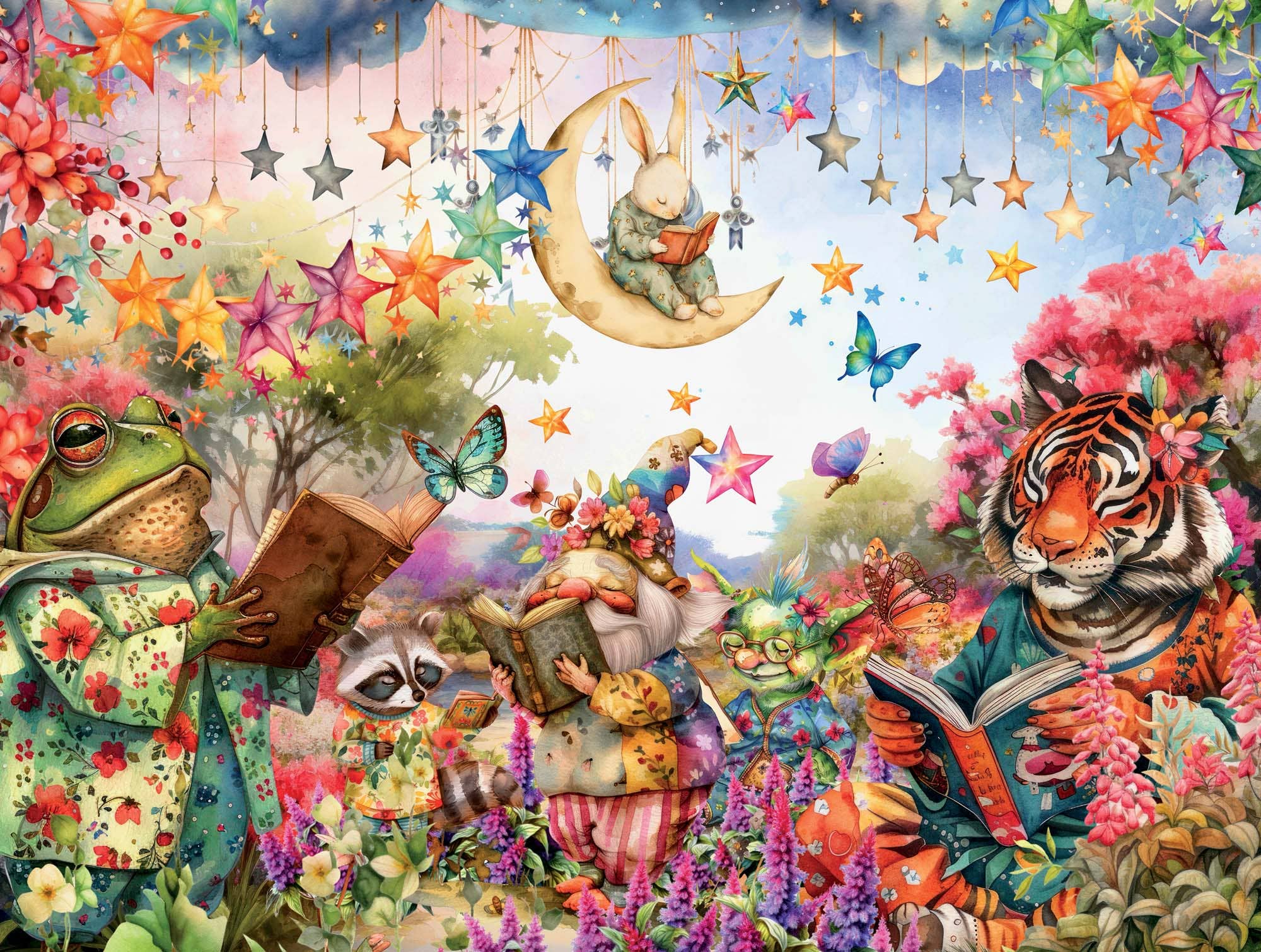 Crown Point Graphics - Wholesale Puzzle - Adult - Starry Book Club - 500 piece jigsaw puzzle1