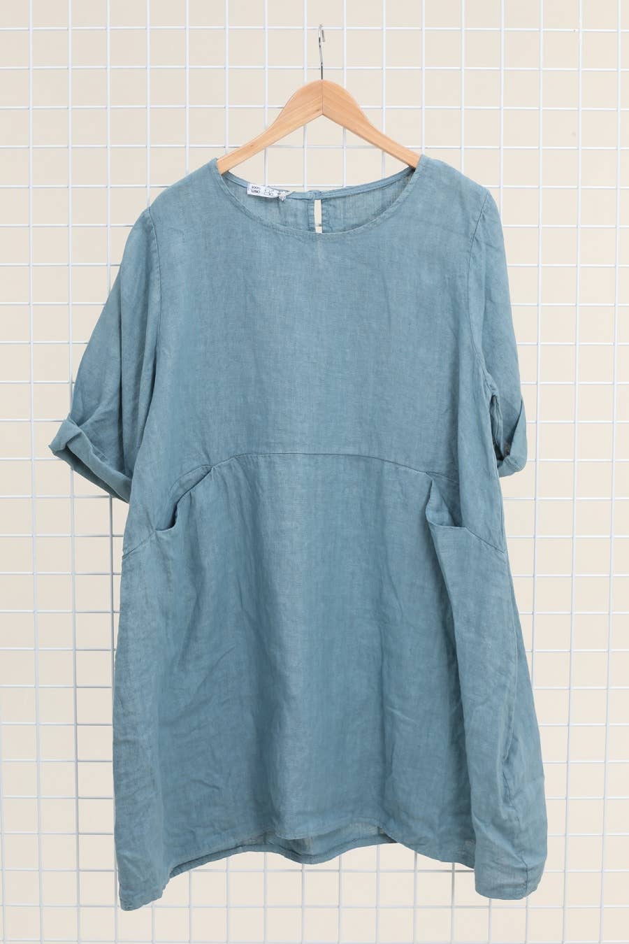 la maison des fibres naturelles – Engroshandel Kjole - Dame – Kort hørkjole med rund hals i 100 % hør 671953