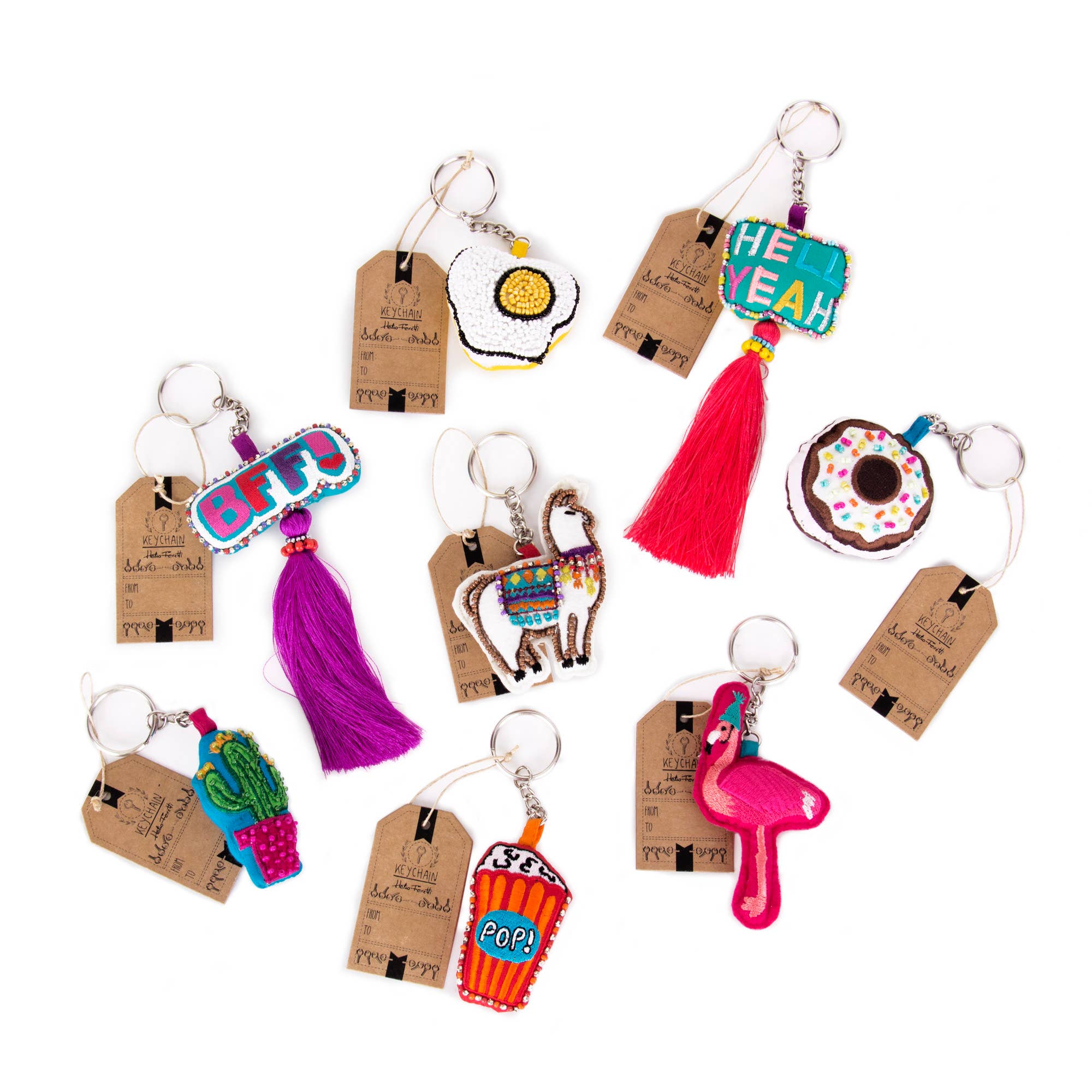 Helio Ferretti – Engroshandel Nøglering - Dame – Boheme broderet nøglering HF0