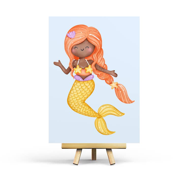 Orange Mermaid - Postcard for wholesale by Penpaling Paula
