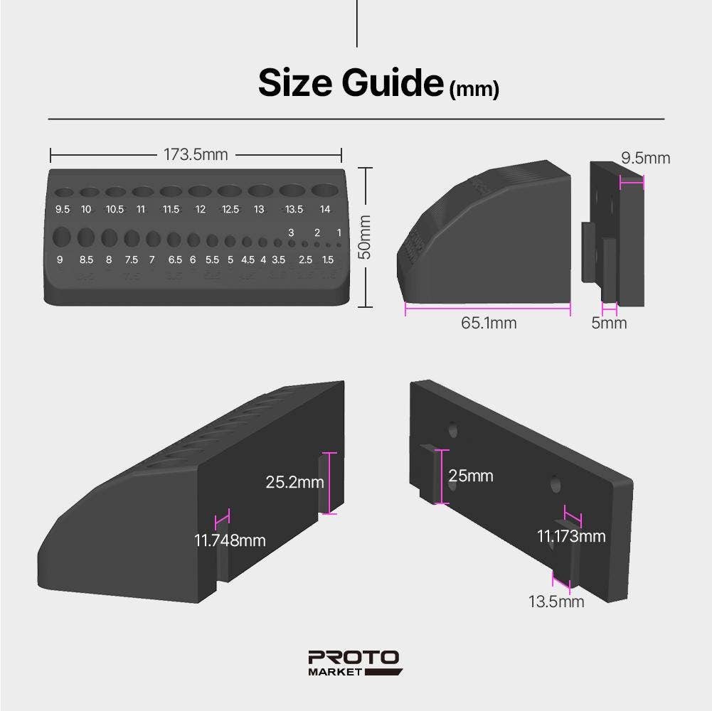 Proto Market – wholesale Tool set – Metric Drill Bit Set with Wall Mount Holder 1mm-14mm5