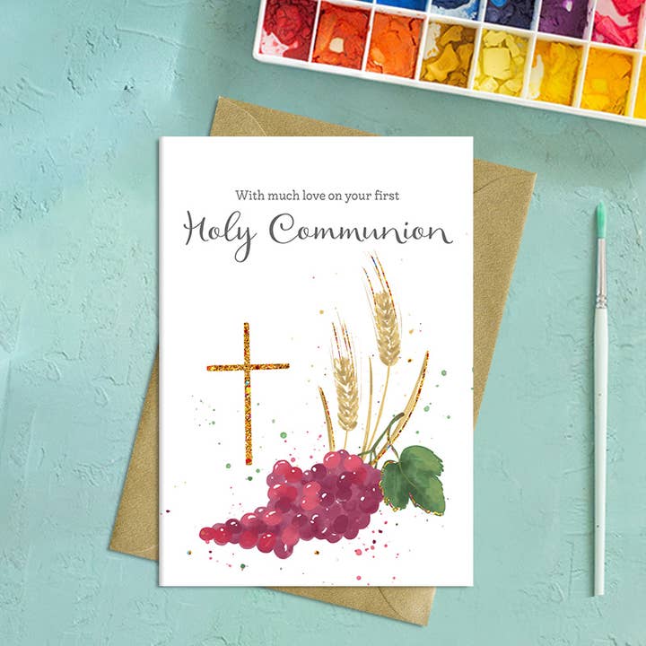 Dandelion Stationery - Wholesale Confirmation & Communion Card - First Holy Communion - Much Love - Greetings card