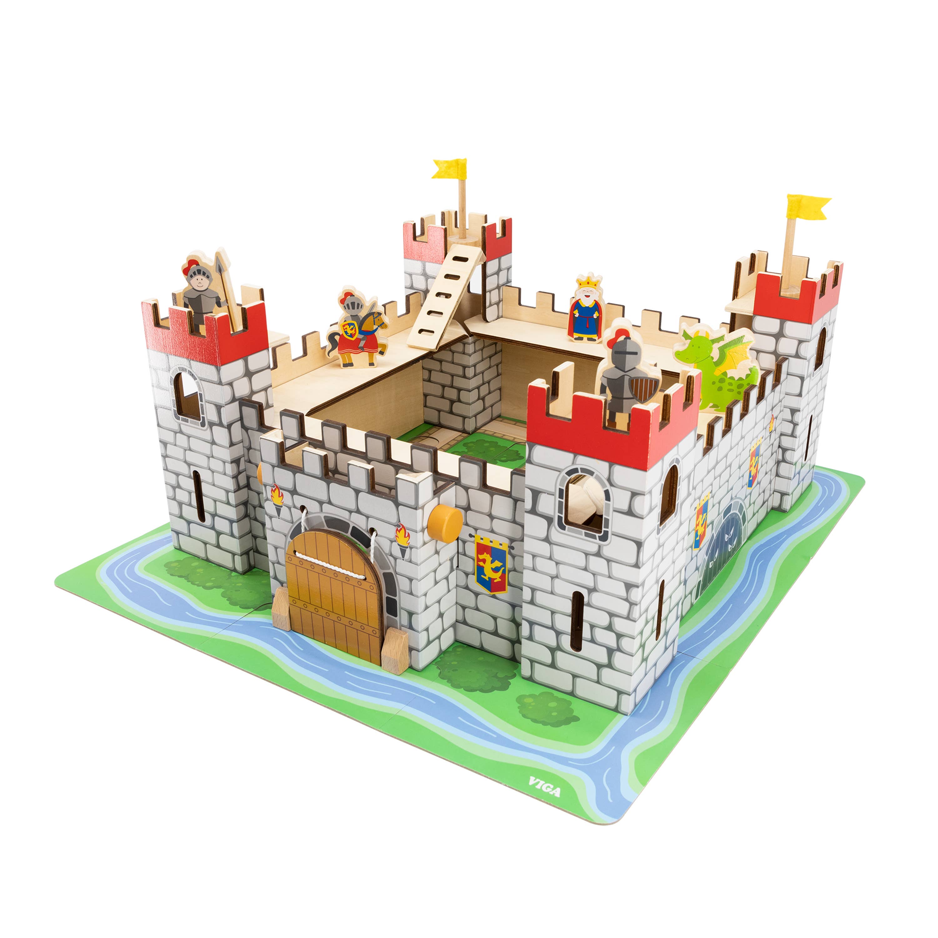 Trade Toys Limited - Venta al por mayor Juguete de madera - Niños - Set de juego Viga Wooden Castle2