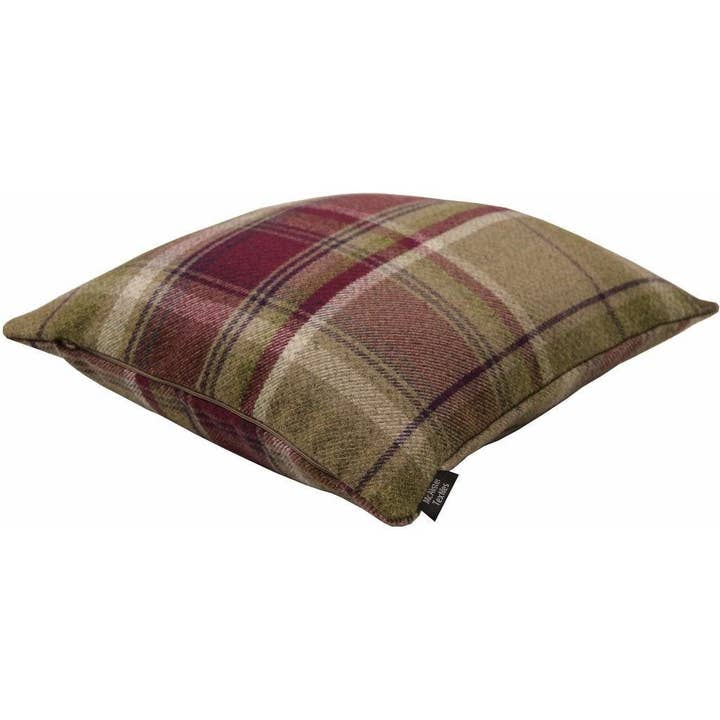 Mcalister textiles - Vente Coussin décoratif - Coussin Heritage à carreaux tartan violet et vert1