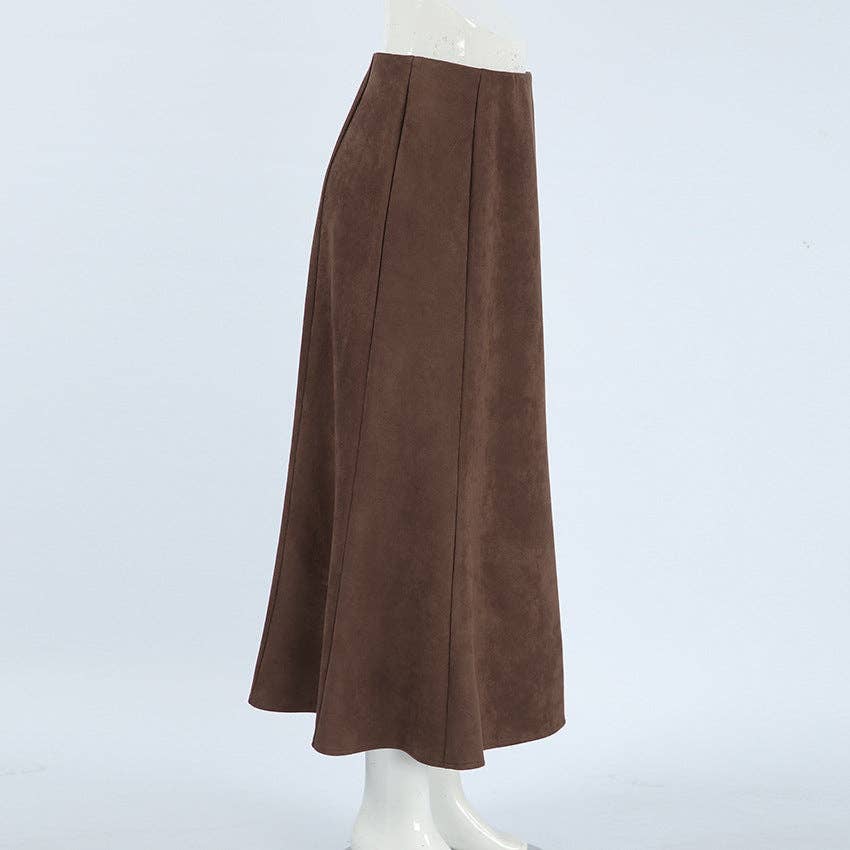 Marayn - Wholesale Skirt - Women's - Vintage Brown Knit Midi Skirt Chic Fall Style22