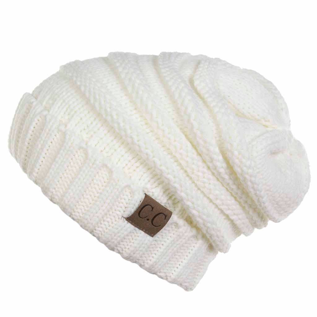 Hana - Wholesale Beanie - Women's - C.C Oversize Slouchy Knitted Beanie14