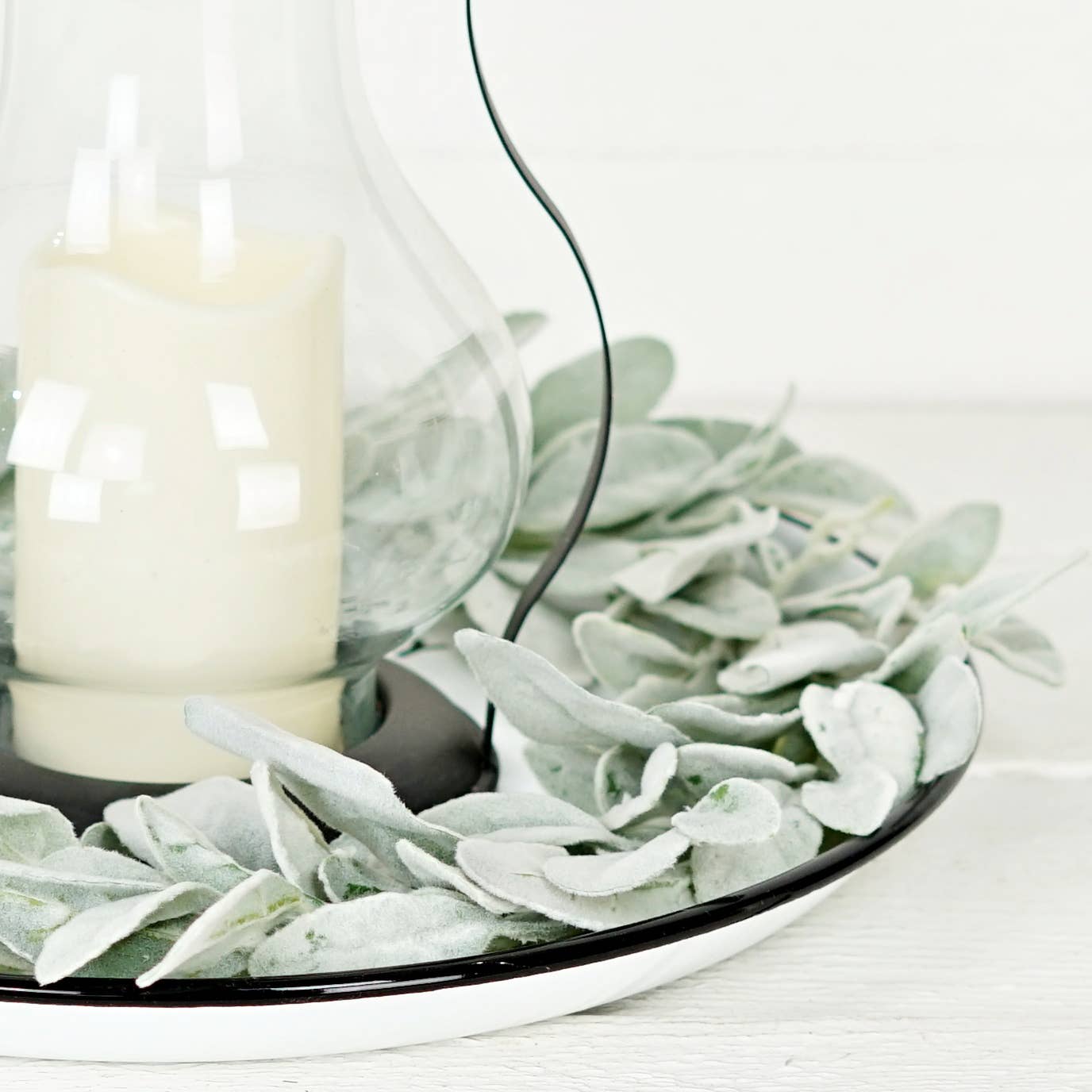 Impressive Enterprises, Inc. - Wholesale Wreath - ISB79300- 16in Flocked Lamb Ear Leaves Wreath3