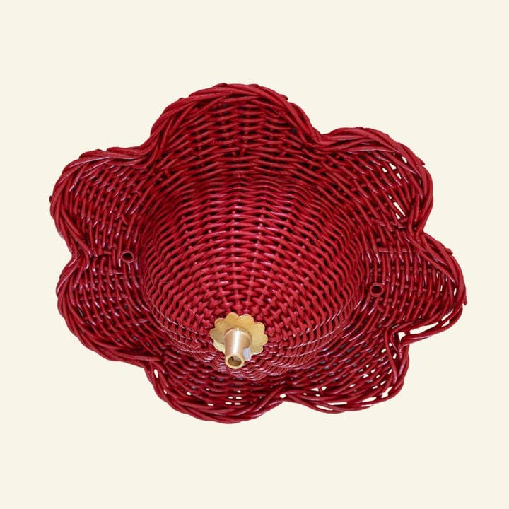 Mandala Rattan Ceiling Rose, Heritage Red for wholesale by Hastshilp