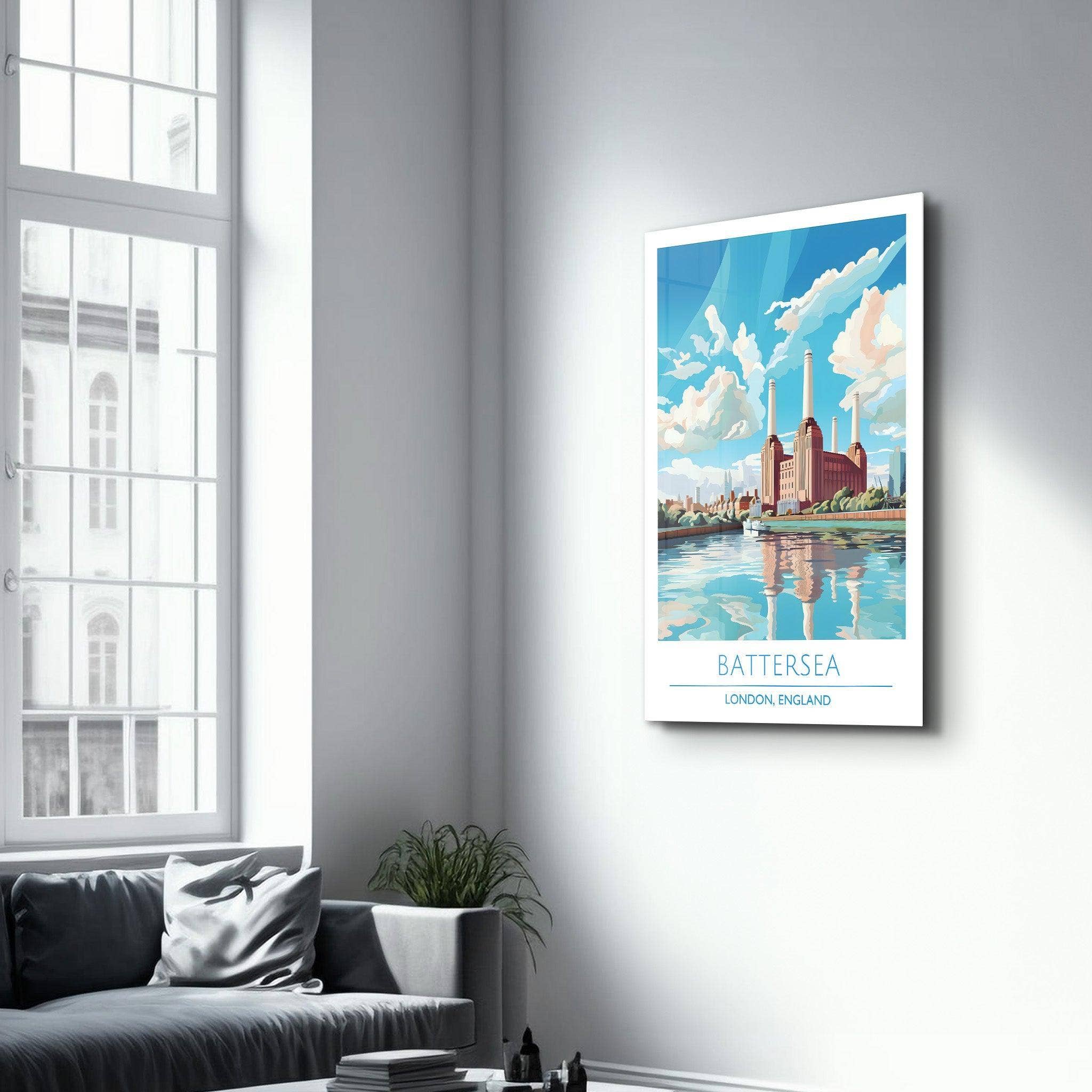 Artdesigna KG - Wholesale Art Print - Battersea-London England-Travel Posters | Glass Wall Art3
