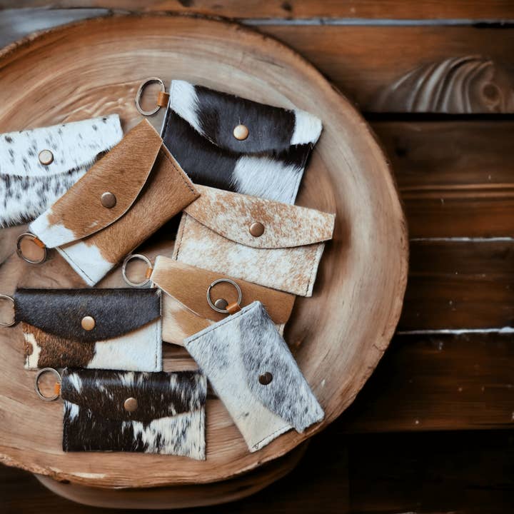 Cowhide Leather Card/Cash Holder Key Chain Wallet for wholesale by Ranch Junkie